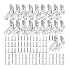 Équerre d'angle à 90 en acier inoxydable, résistante à la rouille, pour de nombreuses applications, des lits aux armoires. Lot de 20 équerres