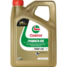 Óleo de motor 4T 10W-40 - Castrol - Power RS - 4 litros - Viscosidade 10W-40 - Compatível com motocicletas - Ponto de fulgor 236C