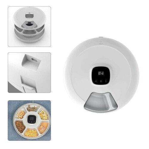 Programmable Automatic Cats Feeders With 6 Slot Separate Dish 1