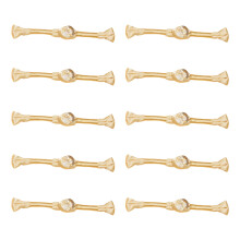 Boutons d'attache à nœud Cheongsam, 10-Perles de feuille d'or 3