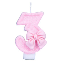 Birthday Number Candle Delicate Pink Safe Wax Party Supplies-3