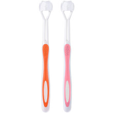 Komplet mundplejesystem, tresidet tandbørste til omfattende rengøring, ergonomisk håndtag for komfort og brugervenlighed, manuel tandbørste,