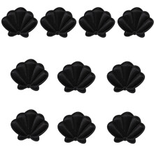 10Pieces Fabric Seashells Charm Hair Clip Making-Black