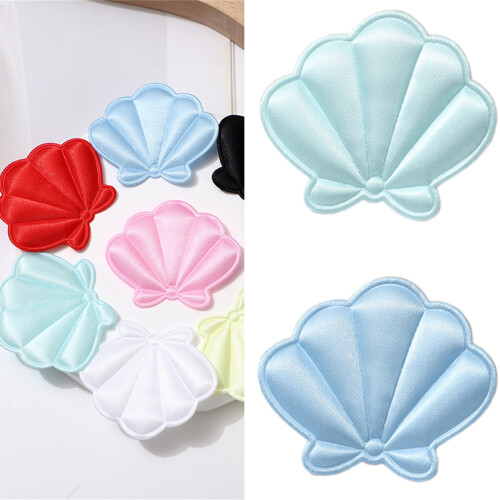10Pieces Fabric Seashells Charm Hair Clip Making-Black 2