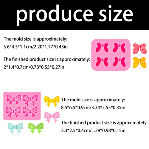 Silicone Mould Bows Molds Baking Molds Cake Decorating-Pink 1 2