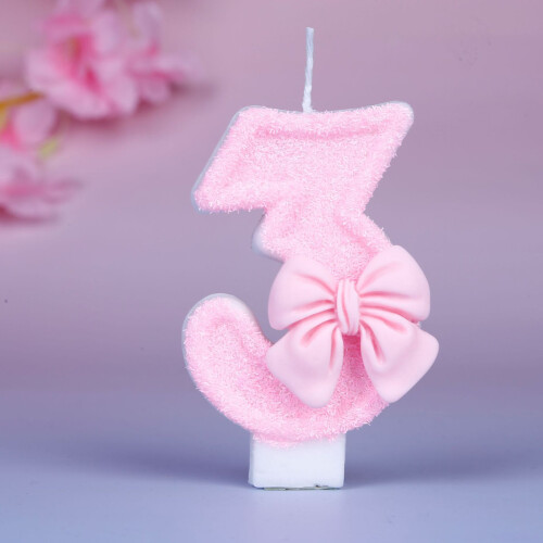 Pink Birthday Number Candle Features Decoration Celebration-7 1