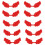 10Pcs Embossed Fabric Wing Decoration Handmade Craft-Red 1