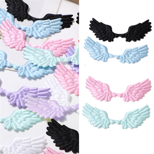 10Pcs Embossed Fabric Wing Decoration Handmade Craft-Red 2