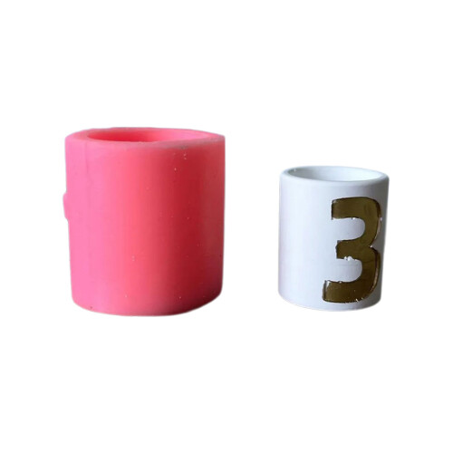 3D Number Embossed Silicone Candlestick Molds for Epoxy Resin-3