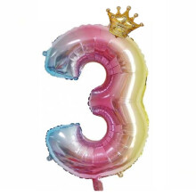Balon reutilizabil curcubeu gradient coroană detașabilă folie Jumbo pentru ziua de naștere nuntă mireasă petrecere logodnă aniversare decor