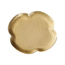 Dessous de verre en métal antidérapants,-Quatre-feuille martelé