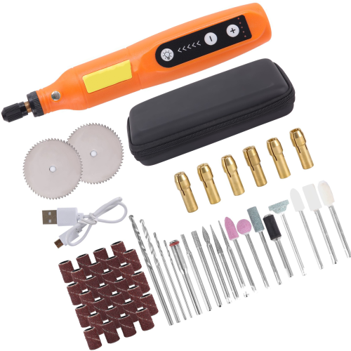 Mini Cordless Rotary Tool 5 Speed Grinder Kit-Orange 1