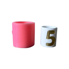 Number Carved Silicone Candle Holder Molds Number Embossed-5