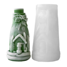 Moule de bougie en Silicone, bouteille de noël, pour bougie,-6