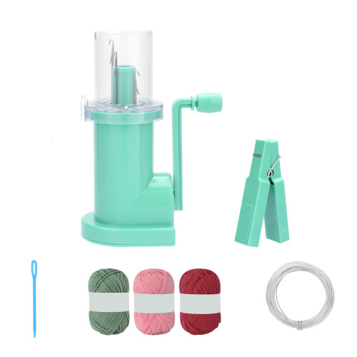 Hand Knitting Machine Needle Thread Tool Set Multicolor-Green