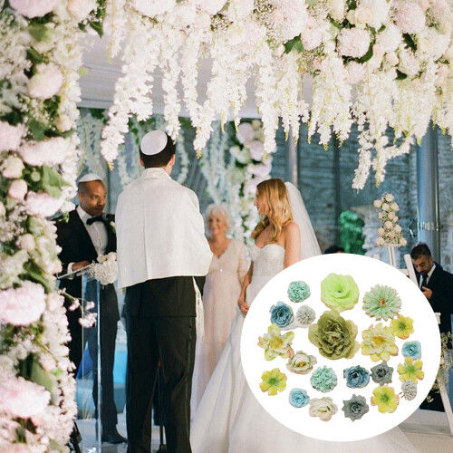42Pieces Artificial Flower Buds For Weddings-Yellow system 2