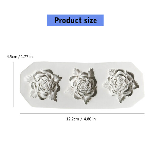 Silicone Molds 3 Cavities Flower Molds Casting Molds Candle 2