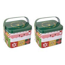Ensemble de 2 coffrets cadeaux de noël avec poignée,-Type F