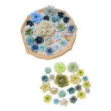 42Pieces Artificial Flower For Weddings Bouquets-Blue system