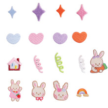 17 Pcs Heart Sewing Patches Lovely Rabbits-17 sets of self adhe