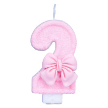 Pink Number Candle Birthday Party Decoration Wax Safe For-2