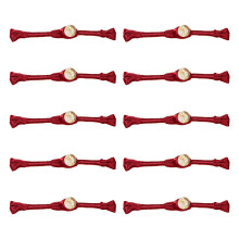 Attaches à boutons à nœud Cheongsam, 10-Perles de feuille d'or 7