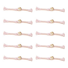 Boutons Cheongsam traditionnels, 10-Perles de feuille d'or 2