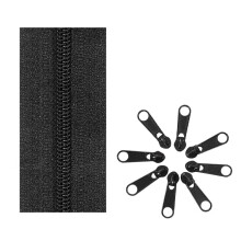 #3 #5 Zippers Repair Kits Nylon Coil Zippers Easy-Black 3 set