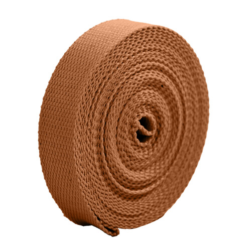 50Yard Heavy Duty Webbing Strap 25mm Wide Cotton-Light coffee