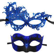 Lot de 2 accessoires de masque de fête élégants-costume bleu
