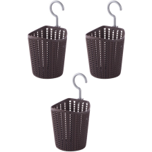 Reusable Plastic Hanging Basket, Kitchen Bathroom Storage With Rotatable Hook For Functional Organization In Any Space