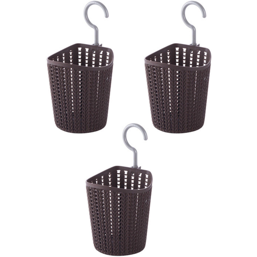 Reusable Plastic Hanging Basket, Kitchen Bathroom Storage With Rotatable Hook For Functional Organization In Any Space