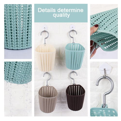 Reusable Plastic Hanging Basket, Kitchen Bathroom Storage With Rotatable Hook For Functional Organization In Any Space 2
