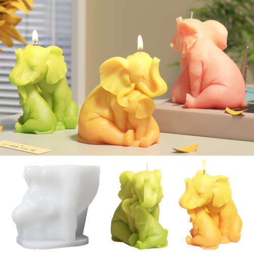 Animal Elephant Statue Silicone Molds for Candle Soap Making 1