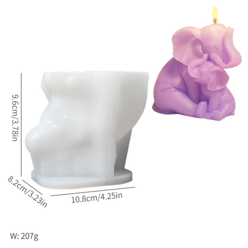 Animal Elephant Statue Silicone Molds for Candle Soap Making 2