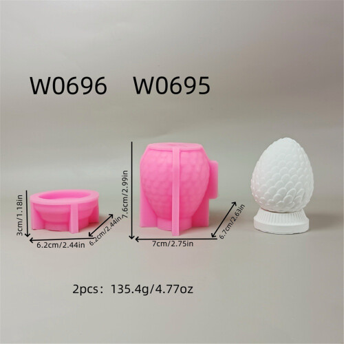Eggshell Shape Silicone Candle Molds for Making Candle Tealight 2