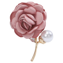 Flower Brooch Pin for Ladies Floral Pearls Brooch Lapel-Pink