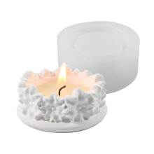Flower Carved Silicone Candle Holder Molds Flower Embossed-S