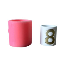 Number Carved Silicone Candle Holder Molds Number Embossed-8