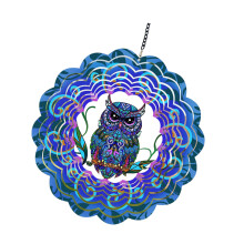 Metal Rotating Aeolian Bells Ornament Weather Resistant-owl