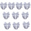 10 Pcs Bows Patches Sewing on Decorative Patches Bowknot-White 1