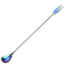 Titanium Plated Bartender's Best Friend, Stainless Steel Long Handle Cocktail Mixing Spoon, Rainbow Plating for a Pop of Color, Dishwasher Safe and Ec