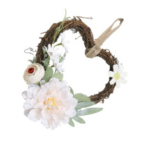 Fade Resistant Heart Shaped Wreath Indoor-Light champagne