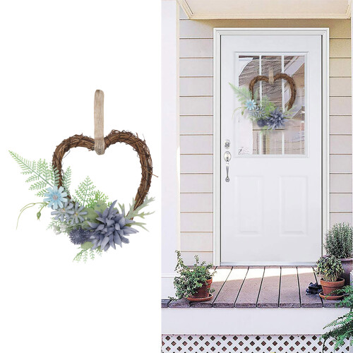 Fade Resistant Heart Shaped Wreath Indoor-Light champagne 2