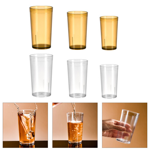 Kunststoff-Wasserbecher, 10 Stück, 2 Farben,-Klar 210 ml 2
