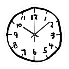 Acryl-Graffiti-Zahlen-Wanduhr, geräuschlos, dekorative Uhr-Weiß