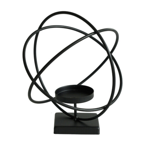 Elegant Square Globe Designs Candle Stand for-Globe black
