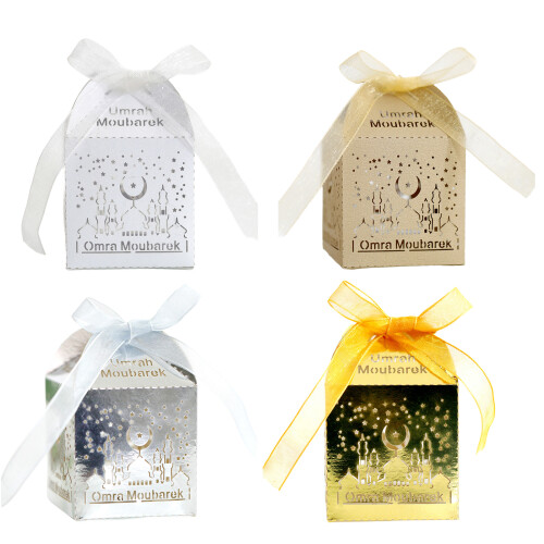 50 Stück Eid-Partygeschenke-Boxen für-reflektierendes Silber 1