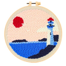 Tissu en lin artisanal avec aiguille à poinçonner, fil-phare