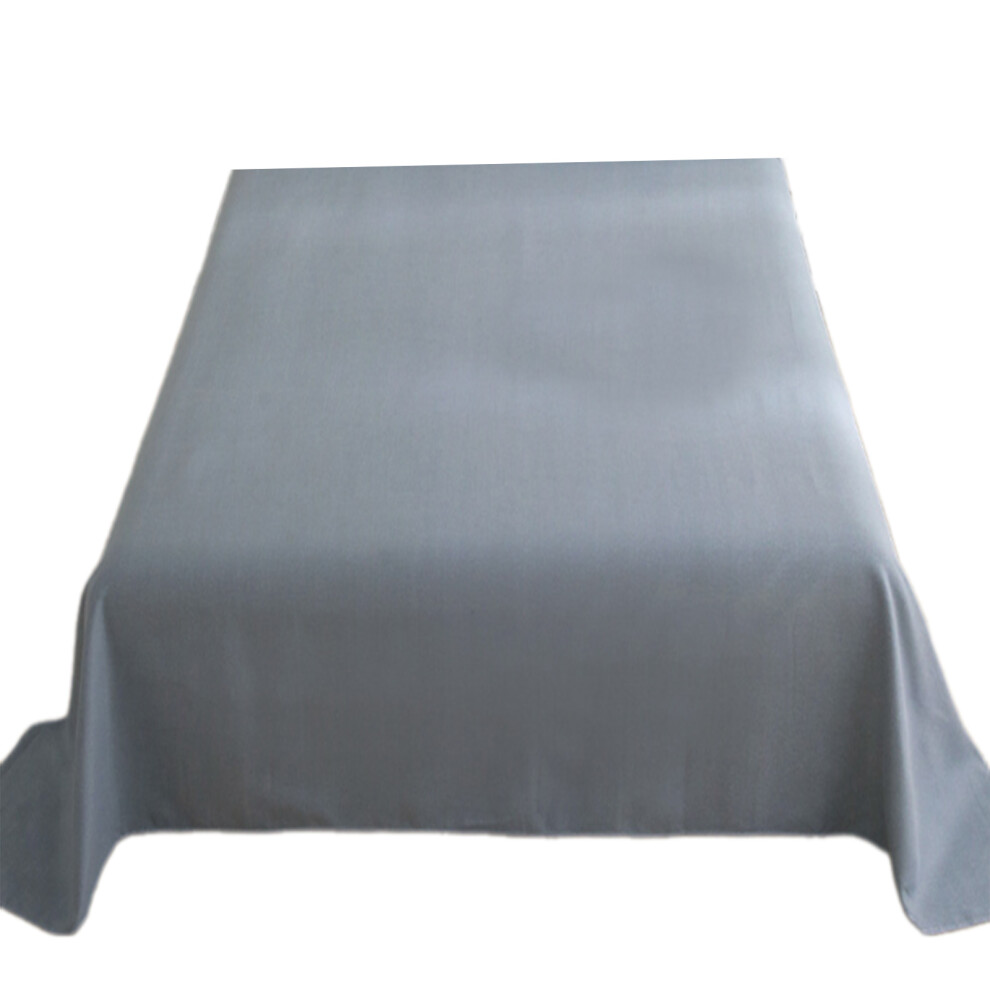 Washed Cotton Bed Sheet Breathable Bed Linen- 3 Blue/Gray